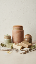 Natural Clay and Herb Ingredient Jar Set